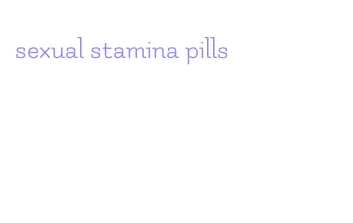 sexual stamina pills